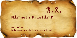 Németh Kristóf névjegykártya